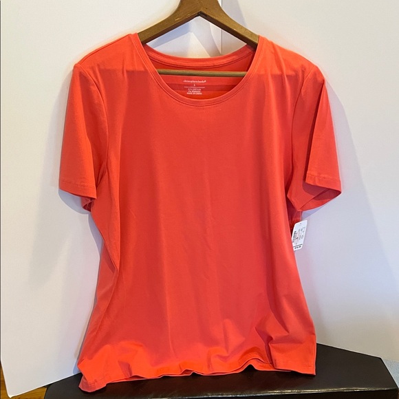 Christopher & Banks Tops - Christopher & Banks Vibrant Coral Short Sleeve Tee